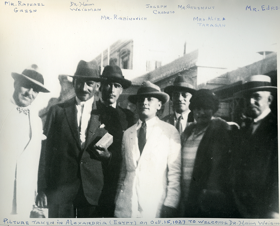 Joseph Cassuto & Friends With Chaim Weizmann (Holding Book) - Cairo, Egypt (1927)