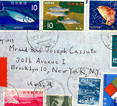 Envelope from Tokyo, Japan to Brooklyn, NY